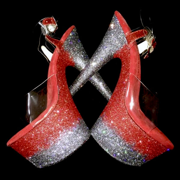 7" Peaky Blinders Red Right Hand VEGAN Glitter Heels