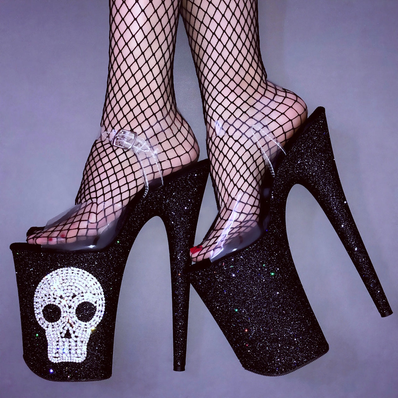 Diamond Skull Vegan VEGAN Glitter Heels