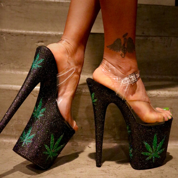 8" OG Kush VEGAN Glitter Heels