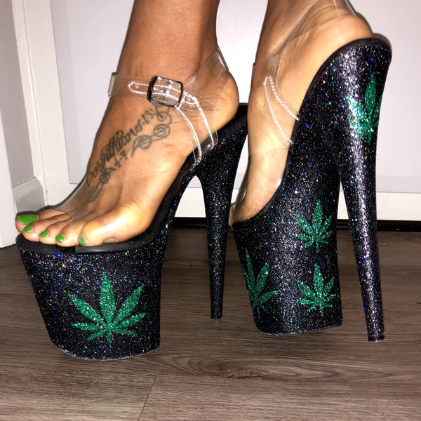 8" OG Kush VEGAN Glitter Heels