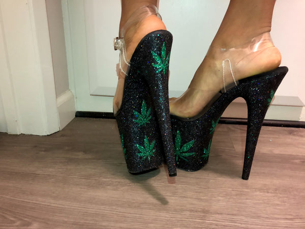 8" OG Kush VEGAN Glitter Heels