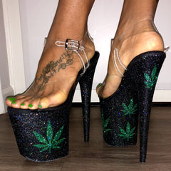 8" OG Kush VEGAN Glitter Heels