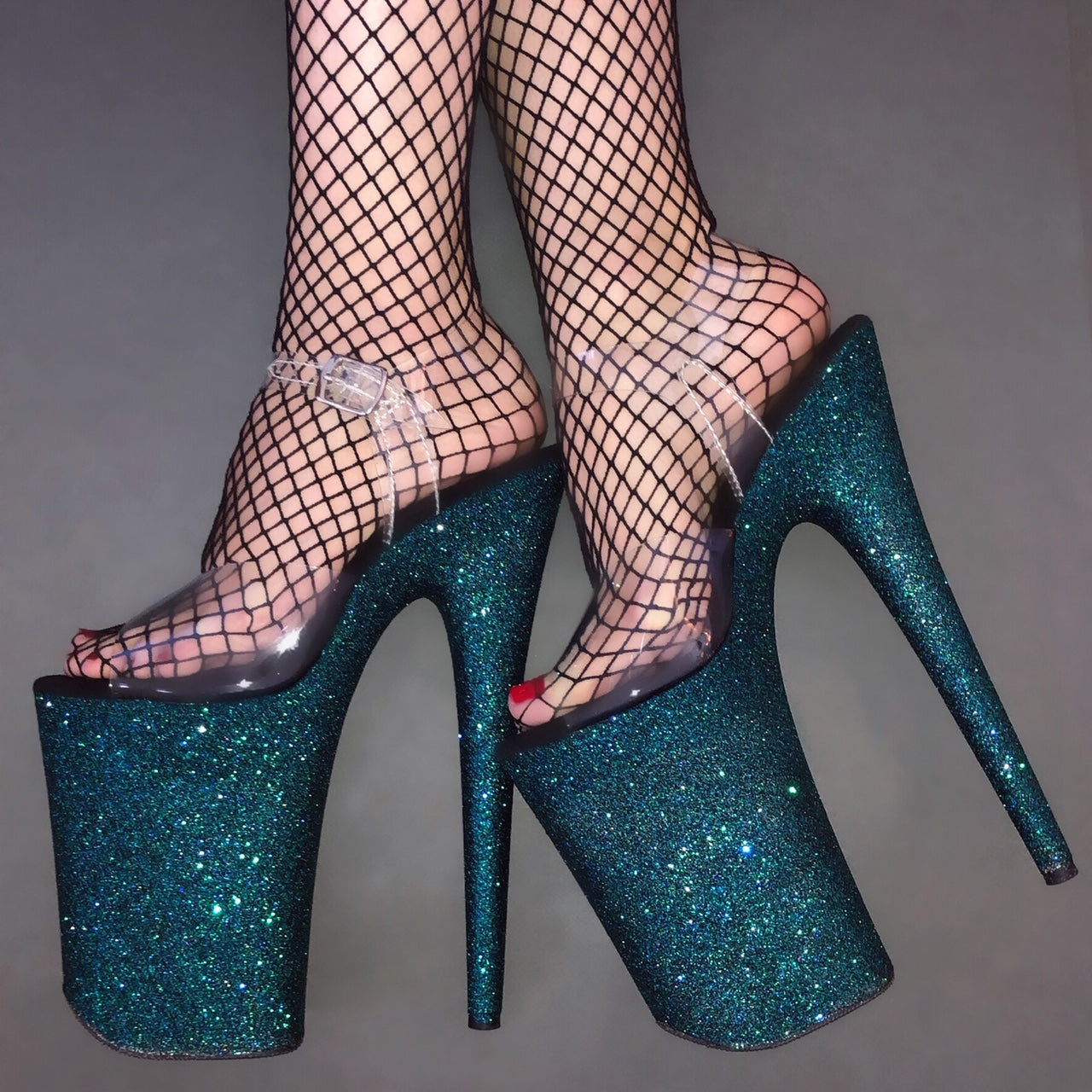 9" Poison Vegan Glitter Heels