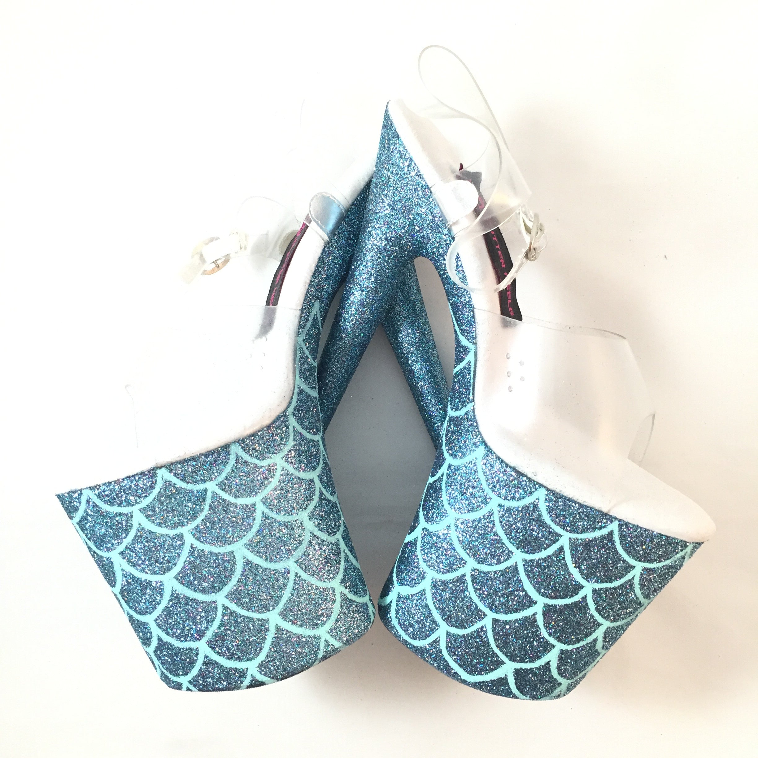 8" Shimmy Mermaid Glitter Heels