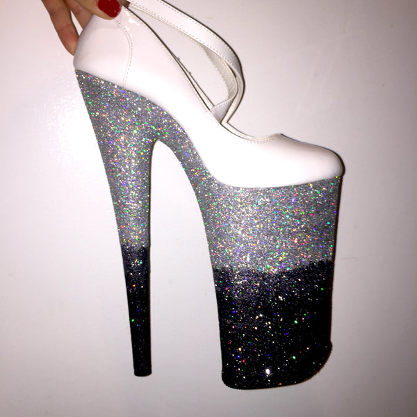 10" Black Ice VEGAN Glitter Heels