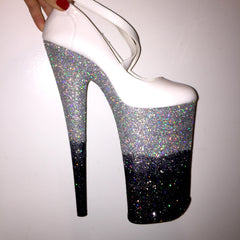 10" Black Ice VEGAN Glitter Heels