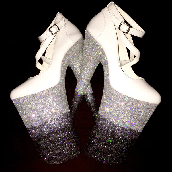 10" Black Ice VEGAN Glitter Heels