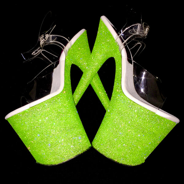 8" Neon Green White Footbed